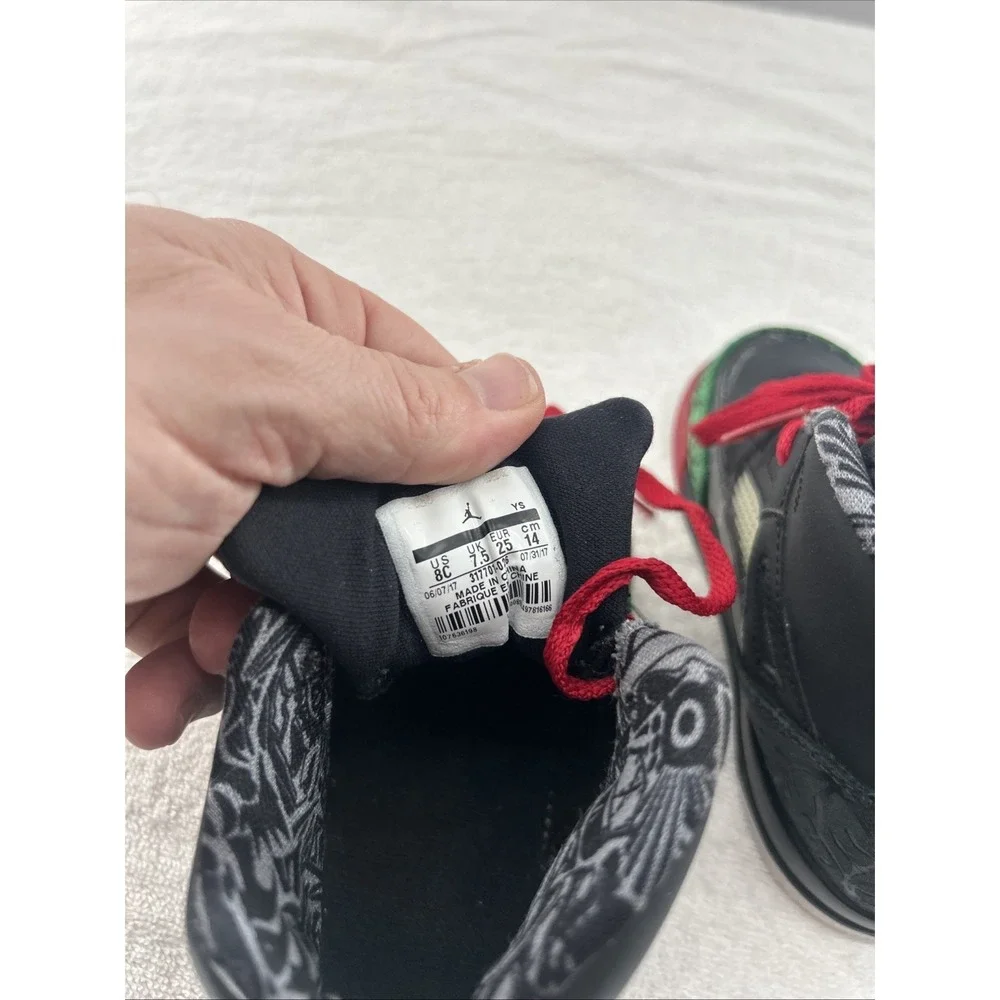 Nike Air Jordan Spizike Black Varsity Red Classic‎ Green 317700-026 Y Size 8C